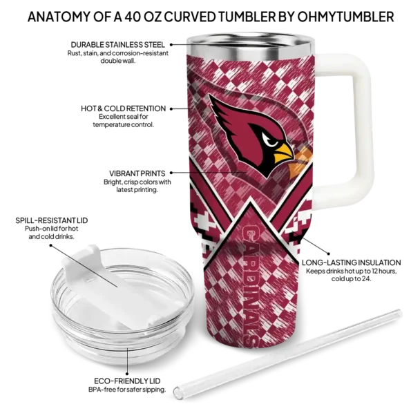 custom arizona cardinals chevron angle red curved tumbler new arrival.webp