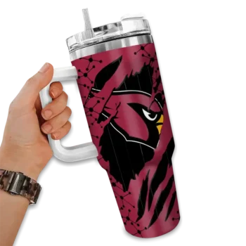 custom arizona cardinals claw cut red black curved tumbler fashion forward.webp