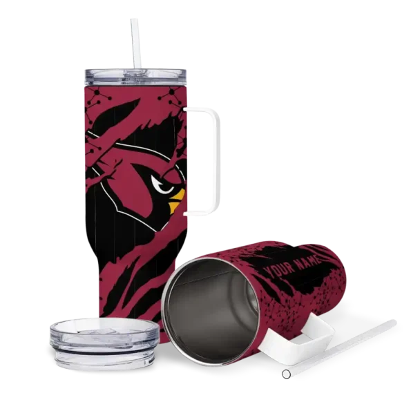 custom arizona cardinals claw cut red black curved tumbler high quality.webp