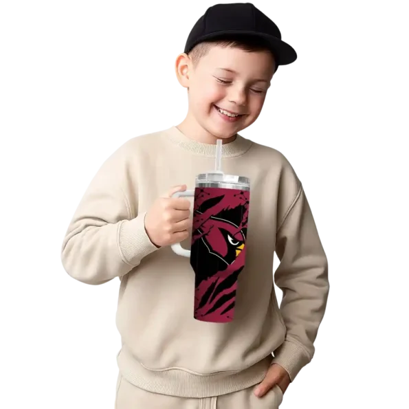 custom arizona cardinals claw cut red black curved tumbler latest model.webp
