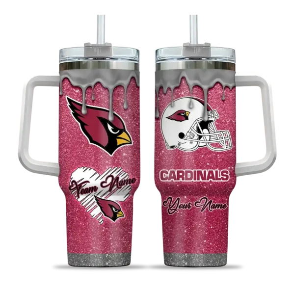 custom arizona cardinals heart helmet motif red curved tumbler best selling.webp