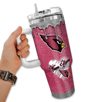 custom arizona cardinals heart helmet motif red curved tumbler fashion forward.webp