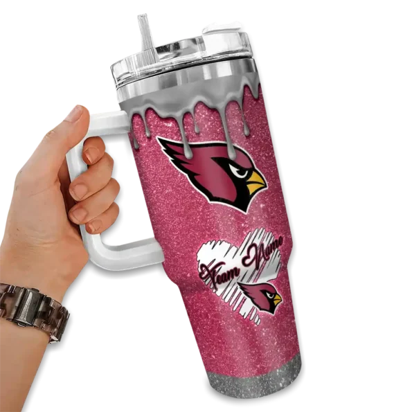custom arizona cardinals heart helmet motif red curved tumbler fashion forward.webp