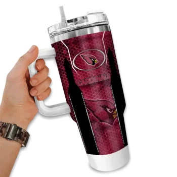 custom arizona cardinals hexagon armor red curved tumbler fashion forward.webp