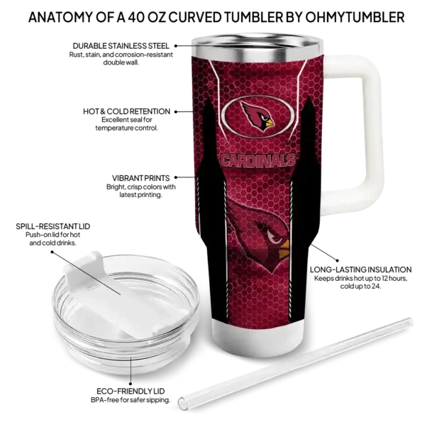 custom arizona cardinals hexagon armor red curved tumbler new arrival.webp
