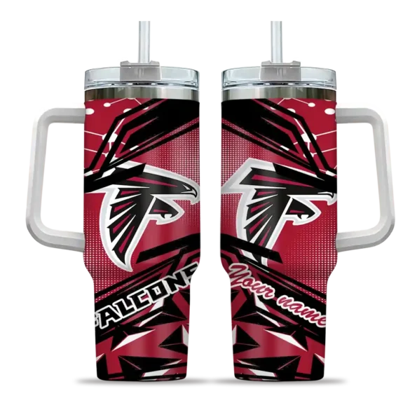 custom atlanta falcons abstract paths red curved tumbler best selling.webp