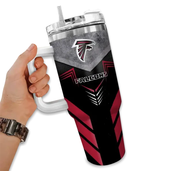 custom atlanta falcons arrow armor red black curved tumbler fashion forward.webp
