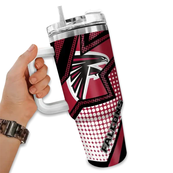 custom atlanta falcons arrow burst red curved tumbler fashion forward.webp