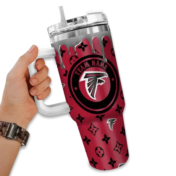 custom atlanta falcons bullseye drips red curved tumbler fashion forward.webp