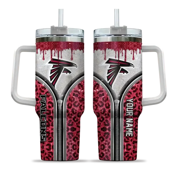 custom atlanta falcons leopard zipper red curved tumbler best selling.webp
