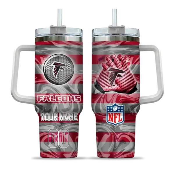 custom atlanta falcons marbled stripes red curved tumbler best selling.webp