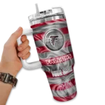 custom atlanta falcons marbled stripes red curved tumbler best selling.webp