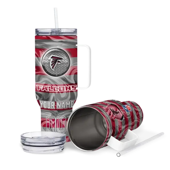 custom atlanta falcons marbled stripes red curved tumbler high quality.webp