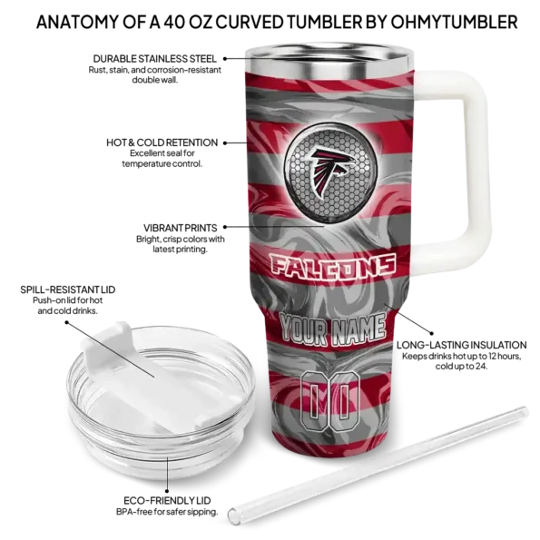 custom atlanta falcons marbled stripes red curved tumbler new arrival.webp