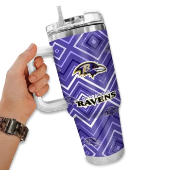 custom baltimore ravens bold diamonds purple curved tumbler fashion forward.webp