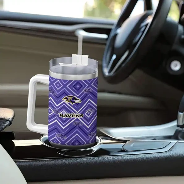 custom baltimore ravens bold diamonds purple curved tumbler trendy.webp