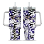 custom baltimore ravens camo mashup purple white curved tumbler best selling.webp