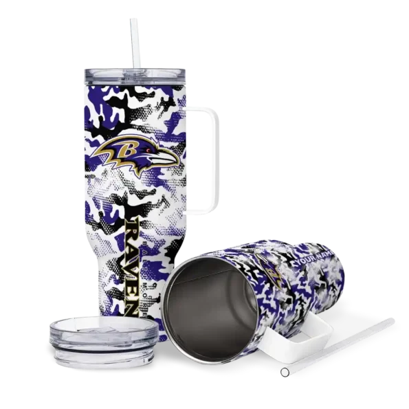 custom baltimore ravens camo mashup purple white curved tumbler high quality.webp
