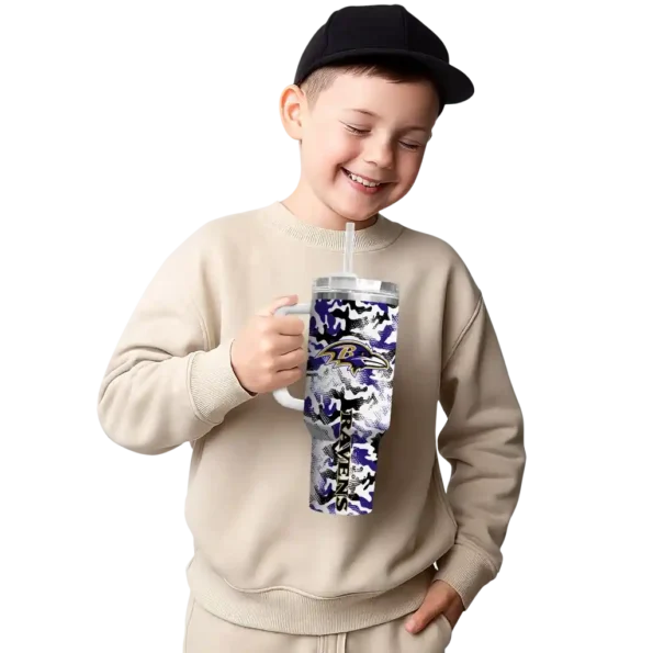 custom baltimore ravens camo mashup purple white curved tumbler latest model.webp