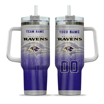 custom baltimore ravens gradient dots purple curved tumbler best selling.webp