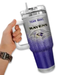 custom baltimore ravens gradient dots purple curved tumbler best selling.webp
