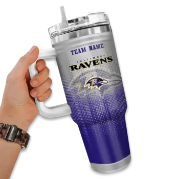custom baltimore ravens gradient dots purple curved tumbler fashion forward.webp