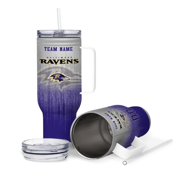custom baltimore ravens gradient dots purple curved tumbler high quality.webp