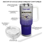 custom baltimore ravens gradient dots purple curved tumbler best selling.webp