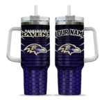 custom baltimore ravens hex texture purple curved tumbler best selling.webp