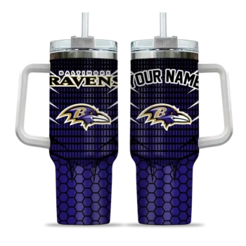 custom baltimore ravens hex texture purple curved tumbler best selling.webp