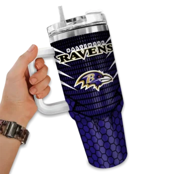 custom baltimore ravens hex texture purple curved tumbler fashion forward.webp