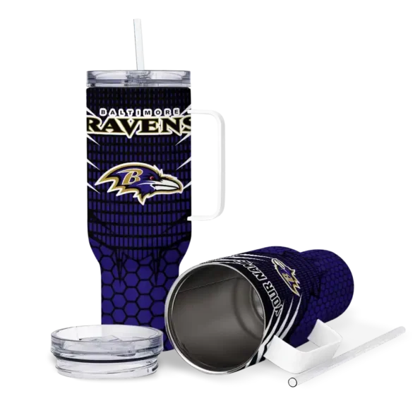 custom baltimore ravens hex texture purple curved tumbler high quality.webp