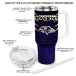 custom baltimore ravens hex texture purple curved tumbler best selling.webp