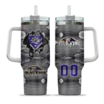 custom baltimore ravens superman shield purple gray curved tumbler best selling.webp