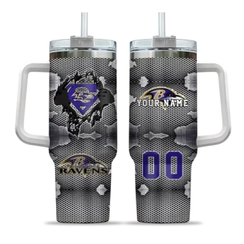 custom baltimore ravens superman shield purple gray curved tumbler best selling.webp
