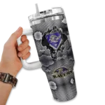custom baltimore ravens superman shield purple gray curved tumbler best selling.webp