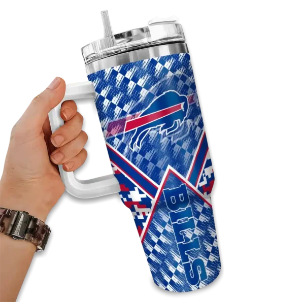 custom buffalo bills chevron angle blue curved tumbler fashion forward.webp