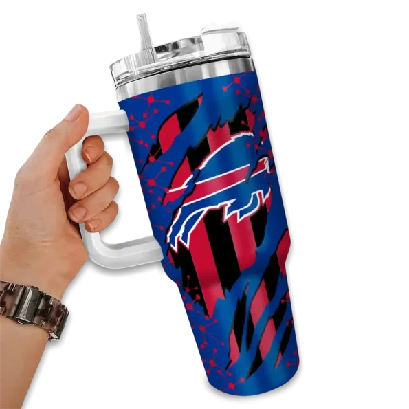 custom buffalo bills claw cut blue black curved tumbler fashion forward.webp