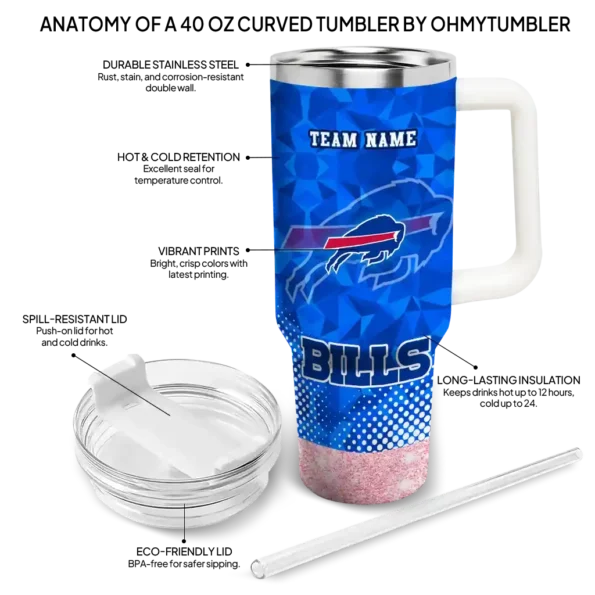 custom buffalo bills geometric prism blue curved tumbler new arrival.webp