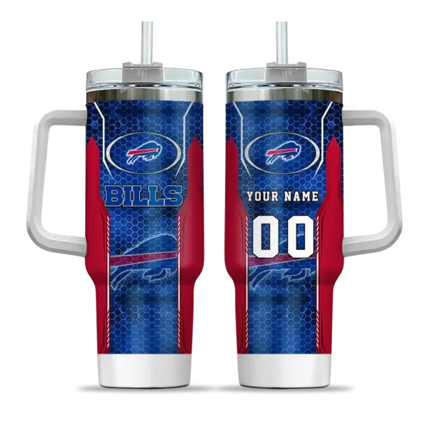 custom buffalo bills hexagon armor blue curved tumbler best selling.webp