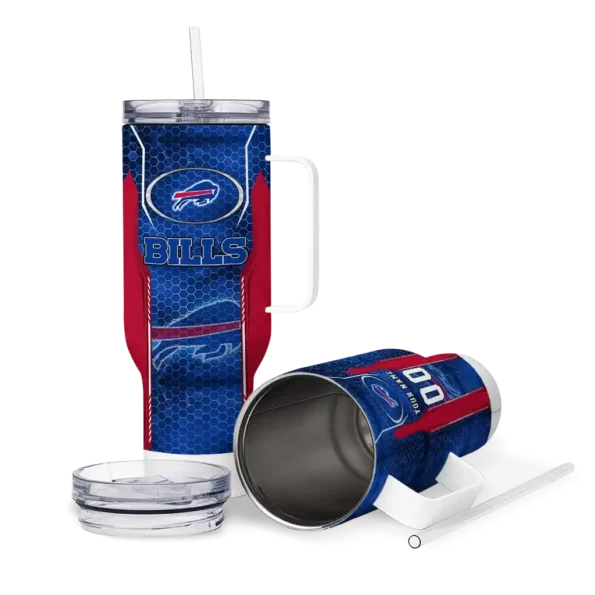 custom buffalo bills hexagon armor blue curved tumbler high quality.webp
