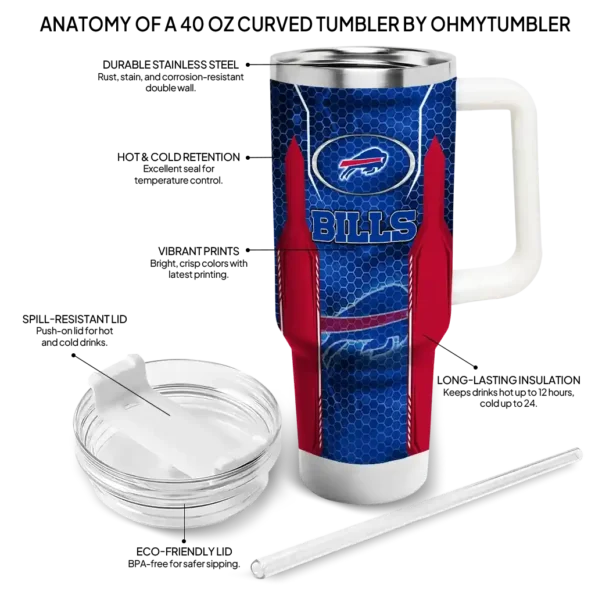 custom buffalo bills hexagon armor blue curved tumbler new arrival.webp