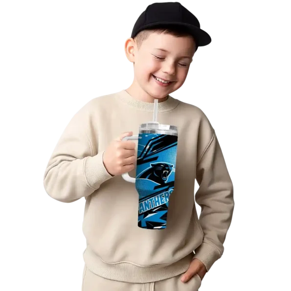 custom carolina panthers abstract paths blue curved tumbler latest model.webp