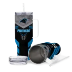 custom carolina panthers arrow armor blue black curved tumbler best selling.webp