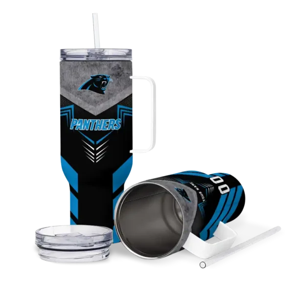 custom carolina panthers arrow armor blue black curved tumbler high quality.webp