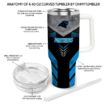 custom carolina panthers arrow armor blue black curved tumbler best selling.webp