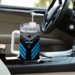 custom carolina panthers arrow armor blue black curved tumbler best selling.webp