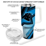custom carolina panthers arrow burst blue curved tumbler best selling.webp