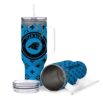 custom carolina panthers bullseye drips blue curved tumbler best selling.webp