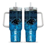 custom carolina panthers chevron stripe blue curved tumbler best selling.webp